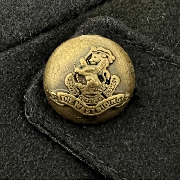 Forever 21 Sz M Navy Blue Trench Coat with Belt Buttons Down Wool Blend - Picture 4 of 12